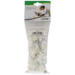 InLine® 50 pcs Pack serre câble 20mm blanc