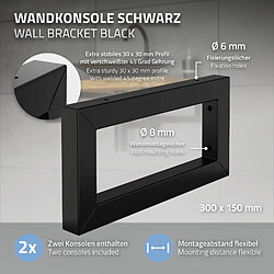 Avis ML-Design Set 2x Consoles Murales, 300x150x30 mm, Noir, Acier, Design Flottant, Support d'Étagère pour Lavabo/Meuble/Table pour Salle de Bain/Chambre à Coucher, Réglable, Matériel de Montage Inclus