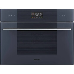 Smeg Micro ondes Combiné Encastrable SO4102M1G, Linéa, Neptune grey, Combiné compact