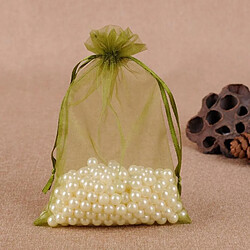 Wewoo 100 PCS Sac Cadeau Bijoux Organza De Mariage Anniversaire Fête Pochettes DessinsTaille Du 16X22cm Vert Armée 