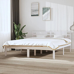 vidaXL Cadre de lit sans matelas blanc 160x200 cm bois de pin massif