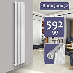 Helloshop26 Radiateur chauffage centrale pour salle de bain salon cuisine couloir chambre à coucher panneau simple 180 x 30 cm blanc 01_0000222