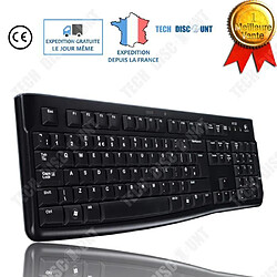 Tech Discount TD® Clavier Filaire QWERTY USB Pour Ordinateur de Bureau PC Clavier Anglais Silencieux Robuste Étanche Noir Bureau Travail Confortab 