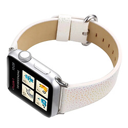 Wewoo Bracelet blanc pour Apple Watch Series 3 & 2 & 1 42mm Shiny Snakeskin Pattern en cuir véritable montre pas cher