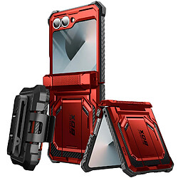 I-Blason Coque Carbone pour Samsung Z Flip 6 Protection Intégrale Antichoc Rouge