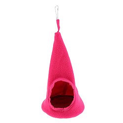 Nid pour animaux de compagnie en forme de bonnet de Noel Peaked Flannelette Hamac Sac de couchage pour petits animaux rose