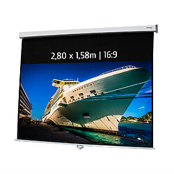 Kimex Ecran de projection manuel 2,80 x 1,58m - Format 16:9 