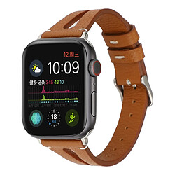 Wewoo Bracelet en cuir simple forme de V pour Apple Watch séries 5 et 4 40 mm / 3 et 2 et 1 38 mm Marron