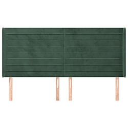 Avis Maison Chic Tête de lit scandinave avec oreilles,meuble de chambre Vert foncé 163x16x118/128 cm Velours -MN70711