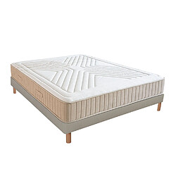 NUIT DE COTON Ensemble Symphonie 2.0 Ensemble SYMPHONIE 2.0 160x200 cm | Matelas Mémoire de forme + Sommier Bois