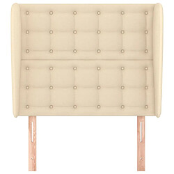 Avis Maison Chic Tête de lit scandinave avec oreilles,meuble de chambre Crème 83x23x118/128 cm Tissu -MN84109