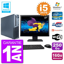 PC Lenovo M82 SFF Ecran 27" i5-3470 RAM 16Go Disque 250Go Graveur DVD Wifi W7 · Occasion 