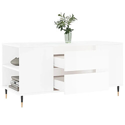 Avis vidaXL Table basse blanc brillant 102x44,5x50 cm bois d'ingénierie