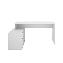 Bureau dangle reversible 1 tiroir + 1 porte - Blanc - L 139 x P 92 x H 75 cm - ROX