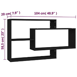 vidaXL Étagères murales noir 104x20x58,5 cm Bois d'ingénierie pas cher