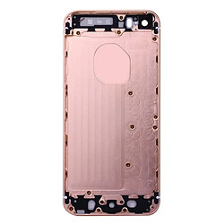 Avis Wewoo Pour iPhone SE Couverture arrière or rose + Porte-cartes + Touche de contrôle du volume + Bouton d'alimentation + de vibreur interrupteur muet Couvercle de boîtier complet pièce détachée 5 en 1