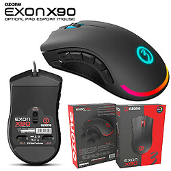 Avis Souris gamer droitier Ozone Exon X90, 12000dpi, RGB Spectra + Logiciel