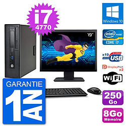 PC HP 800 G1 Ecran 19" Core i7-4770 RAM 8Go Disque 250Go Windows 10 Wifi · Occasion 