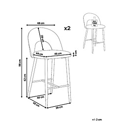 Avis Beliani Tabouret de bar Set de 2 Velours Bleu FALTON