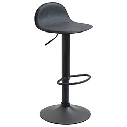 Decoshop26 Lot de 2 tabourets de bar avec repose-pieds en PVC noir pied trompète en métal noir 10_0004261