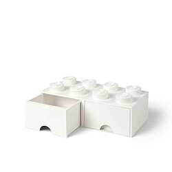 Avis Grande brique de rangement empilable avec tiroirs blanc - Lego Décoration