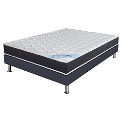 Ebac Matelas ressort + Sommier SR15 Volcan 140x190 Rubis - H. 21 cm - Soutien très ferme 