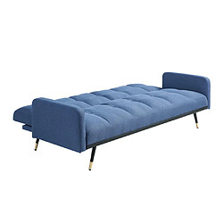 Acheter Vente-Unique Canapé 3 places convertible en tissu bleu ROREMA