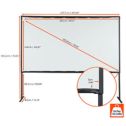 Écran de projection celexon sur cadre mobile basic 221 x 124 cm