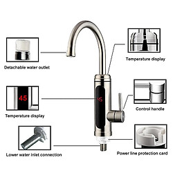 Universal Affichage électrique de la température de l'eau robinet thermique instantané sans eau de cuisine 3000 watts pas cher