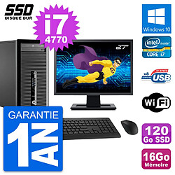 PC Tour HP 400 G1 Ecran 27" Intel i7-4770 RAM 16Go SSD 120Go Windows 10 Wifi · Occasion 