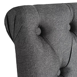 Decoshop26 Lot de 2 chaises de salle à manger cuisine dossier capitonné en tissu gris foncé CDS020532 pas cher