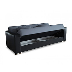 Avis Alter Canapé-lit conteneur 3 places, avec 2 coussins inclus, 230 x96x 101h cm, couleur noir et gris