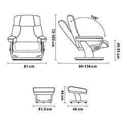 Avis MY NEW DESIGN MINORQUE - Fauteuil de Relaxation Manuel - Cuir et Microstar