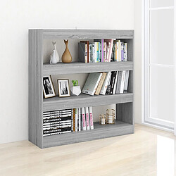 Acheter vidaXL Bibliothèque/Séparateur de pièce sonoma gris 100x30x103 cm