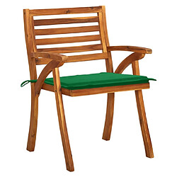 Acheter Maison Chic Lot de 4 Chaises de jardin,Fauteuil d'extérieur avec coussins Bois de teck solide -MN14387