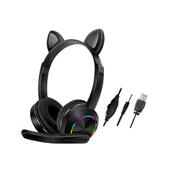 Casque de jeu stéréo avec oreilles de chat mignon