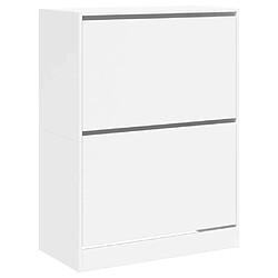 Maison Chic Armoire à chaussures 2 tiroirs | Meuble de rangement à chaussures Meuble d'Entrée rabattables blanc 80x42x108 cm -MN91510