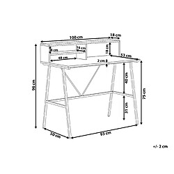 Beliani Bureau effet bois foncé 100 x 53 cm HARISON