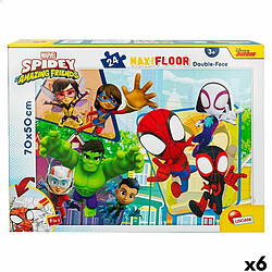 Puzzle Enfant Spidey Double face 24 Pièces 70 x 1,5 x 50 cm (6 Unités) 