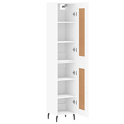 Avis vidaXL Buffet haut Blanc 34,5x34x180 cm Bois d'ingénierie