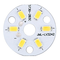 Wewoo Module LED blanc 10 PCS 3W 6 LEDS SMD5730 270 LM 3000-6500K Panneau de base en aluminium, Diamètre: 32mm chaud