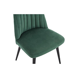 Vente-Unique Lot de 6 chaises en velours et métal noir - Vert - ELEANA pas cher