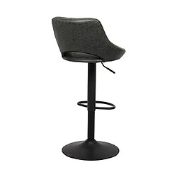 Mes Lot de 2 chaises de bar H61/82 cm en PU noir pas cher