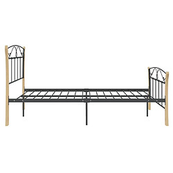 Maison Chic Lit adulte - Lit simple Cadre de lit,Structure du lit Contemporain noir métal 120x200 cm -MN65364 pas cher