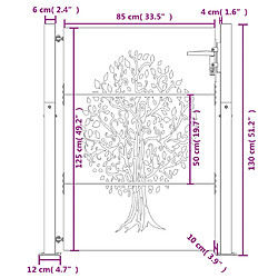 vidaXL Portail de jardin 105x130 cm acier corten conception de l'arbre pas cher