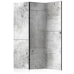 Decoshop26 Paravent 3 volets panneaux cloison séparateur de pièce pliable recto verso Concretum murum 135x172 cm PAR110237