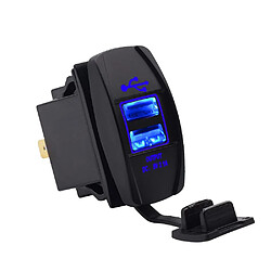 Wewoo Chargeur double USB DC12-24V 3.1A étanche pour voitureavec voyant lumineux lumière bleue 