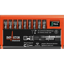 Wera Assortiment d'embouts Bit-Check Impaktor, 10 pièces, PH/TORX ® 