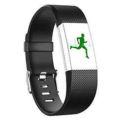 Wewoo Bracelet pour montre connectée Dragonne sport ajustable carrée FITBIT Charge 2 Noir 