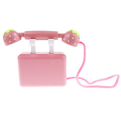 Téléphone en bois rose enfants jouer au jouet Jouets éducatifs bébé tout-petit pas cher